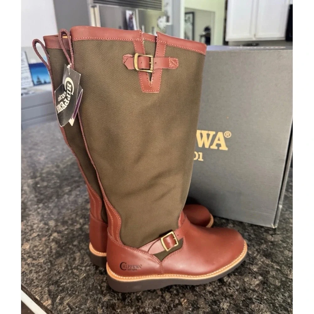 Chippewa Descaro Russet Espresso 17in Snake Boots Vibram Mens 12 EE SN5913